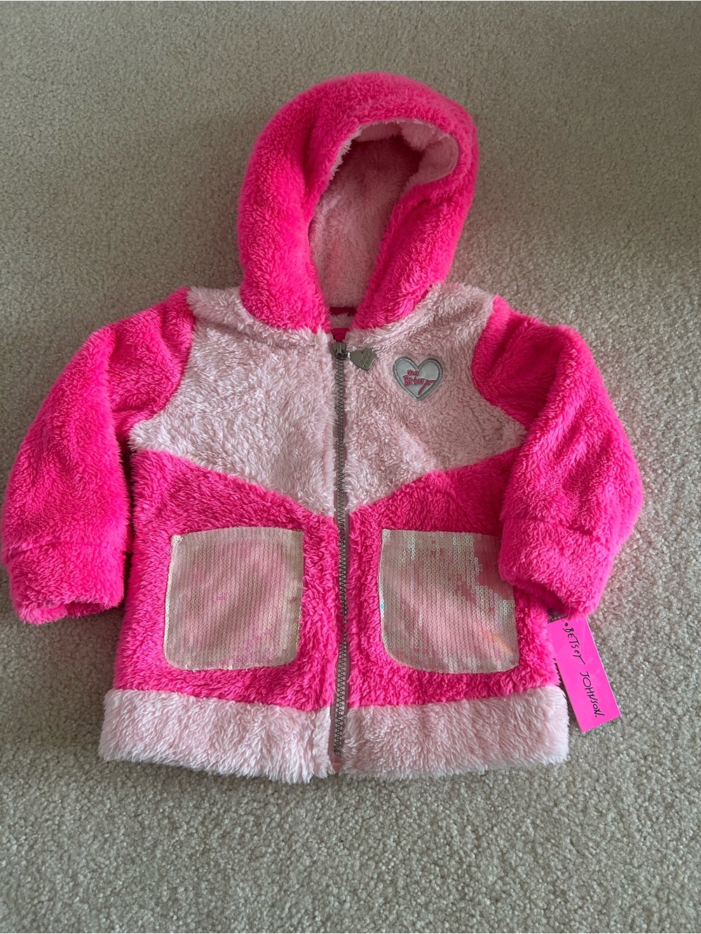 Betsey Johnson Baby Girl Full Zip Hooded Sherpa Jacket Sz 2T NWT